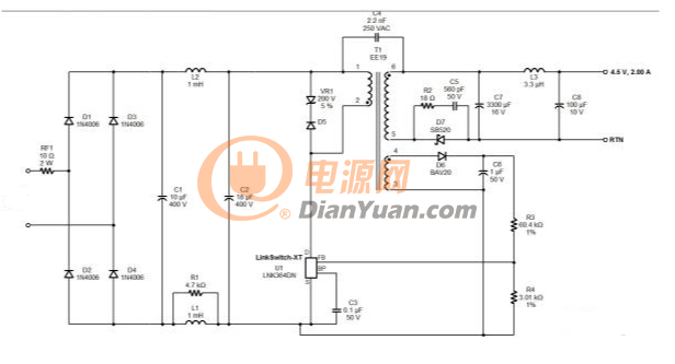 lnk364设计4.5v电源