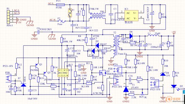 uc3842反激5v7a开关电源制作过程-电源网