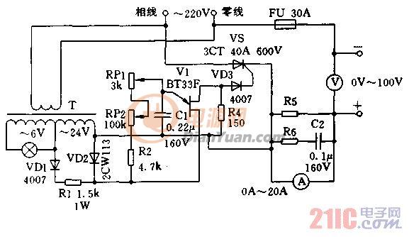 大功率可调充电器电路图-电源网