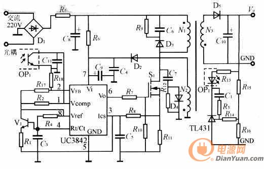 改进的uc3842应用电路